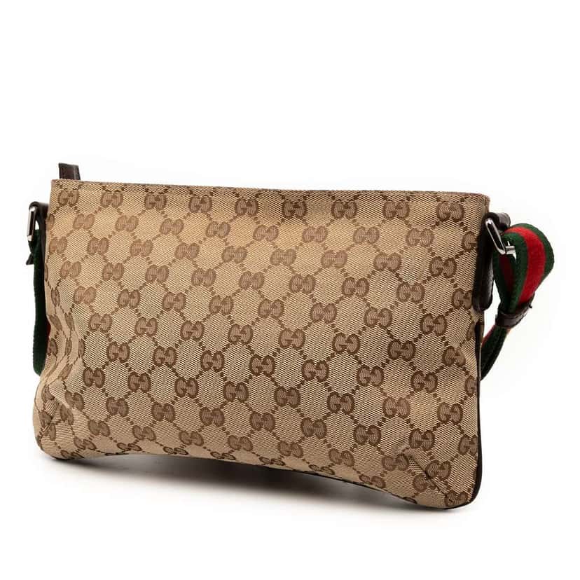 Gucci GG Canvas Web Crossbody Brown Canvas Good condition - Back View