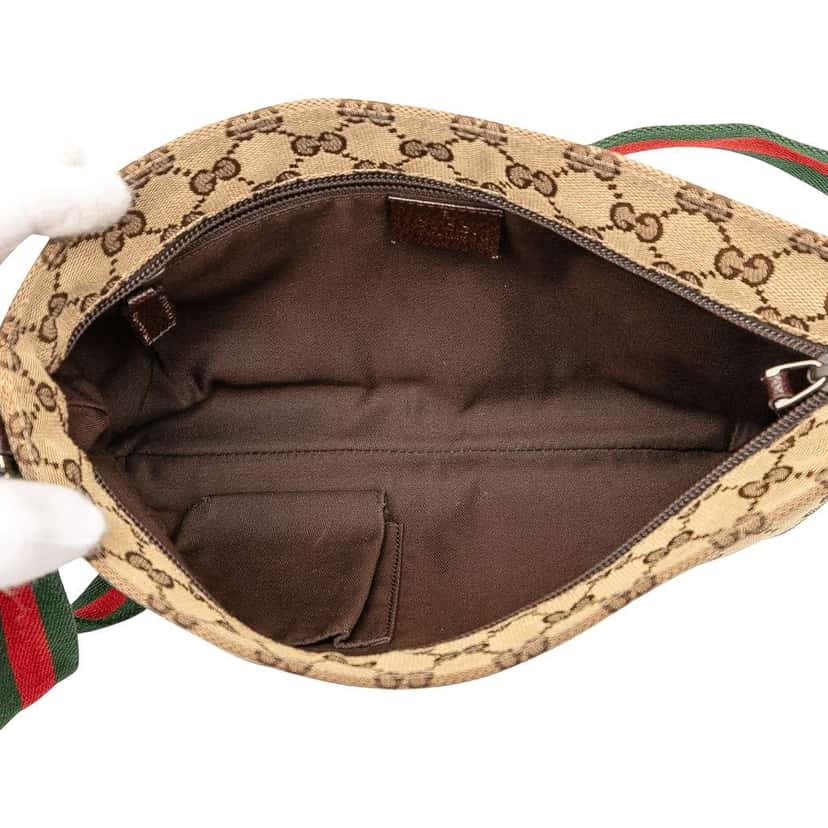Gucci GG Canvas Web Crossbody Brown Canvas Good condition - Model View