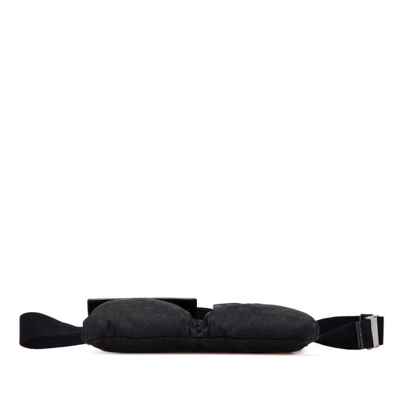 Gucci GG Canvas Double Pocket Belt Bag Black Canvas Good condition - Inside View