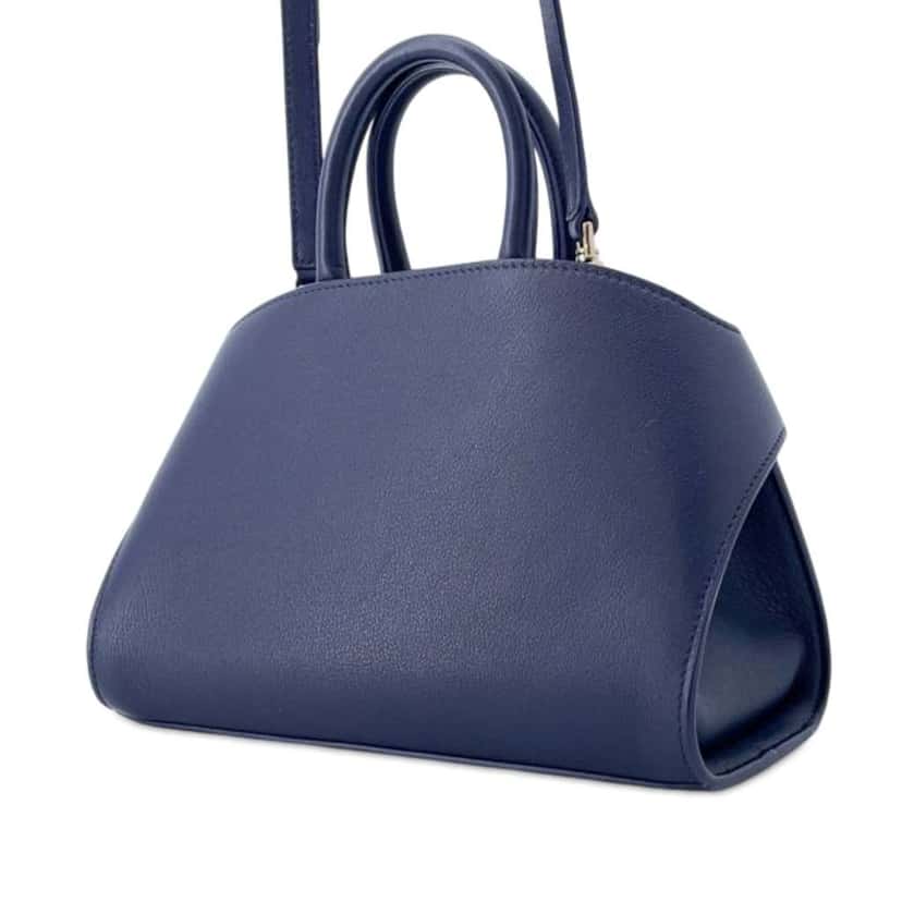 Salvatore Ferragamo Calfskin Hug Satchel XS Blue Leather Good condition - Back View