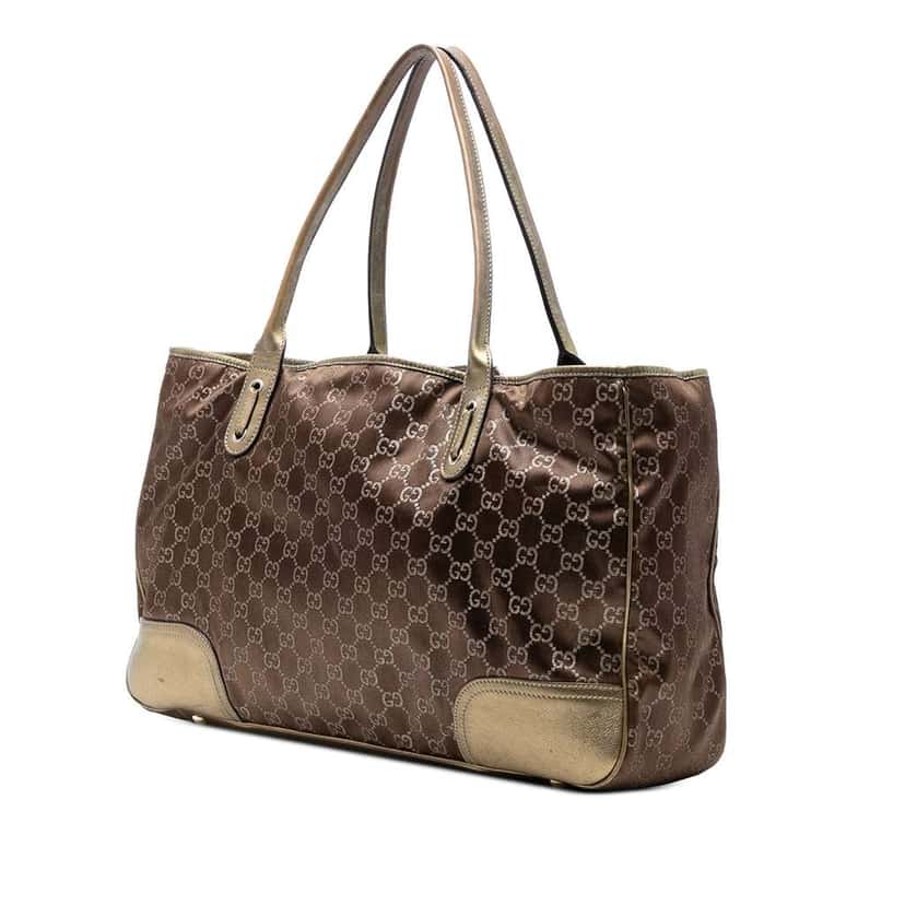 Gucci GG Satin Princy Tote Gold Satin Good condition - Back View