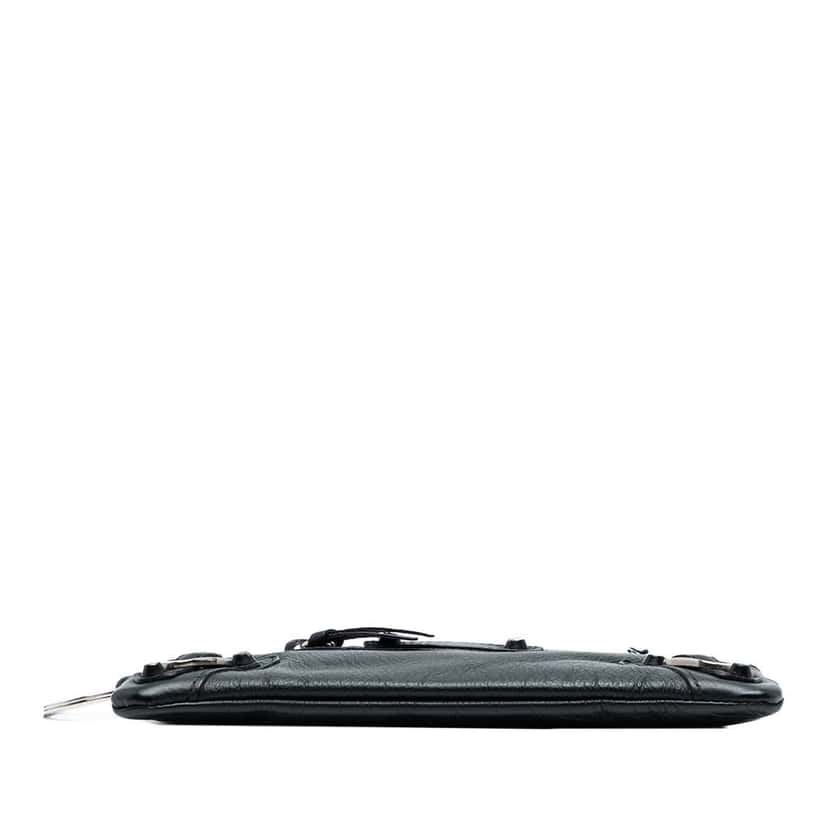 Balenciaga Lambskin Motocross Classic Clip Zip Pouch Black Leather Very good condition - Inside View