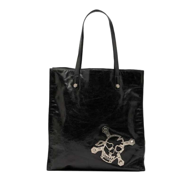 Prada Nappa Leather Antique Skull Tote Black Leather Good condition - Front View