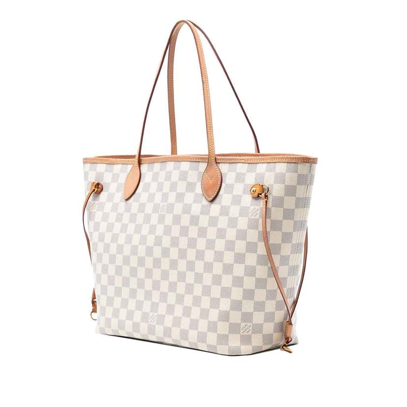 Louis Vuitton Damier Azur Neverfull MM White Good condition - Back View