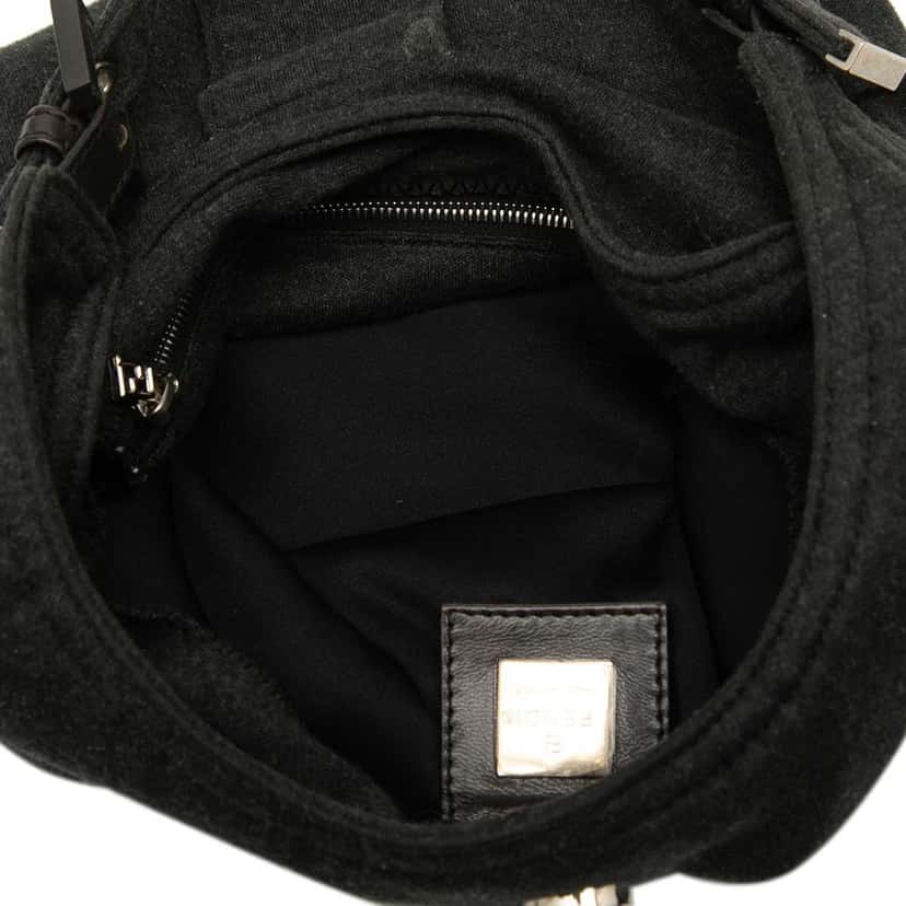 Fendi Cotton Shoulder Bag Grey Cotton Good condition - Model View