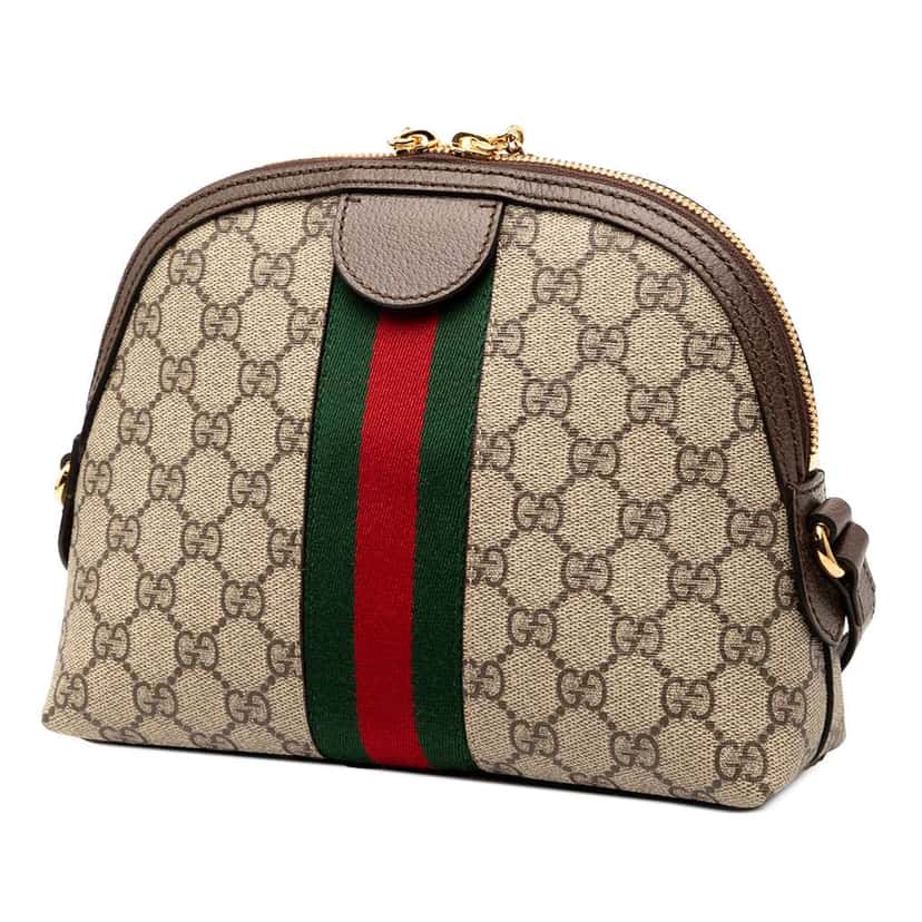 Gucci Small GG Supreme Ophidia Dome Crossbody Brown Canvas Good condition - Back View