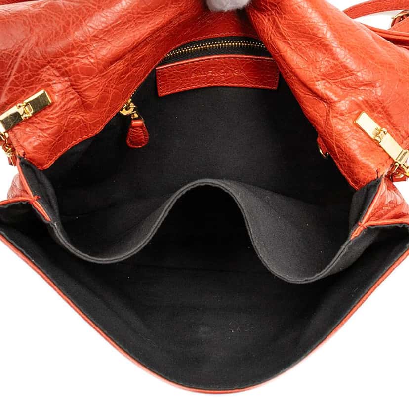 Balenciaga Lambskin Motocross Giant 12 Envelope Clutch With Strap Red Leather Good condition - Model View