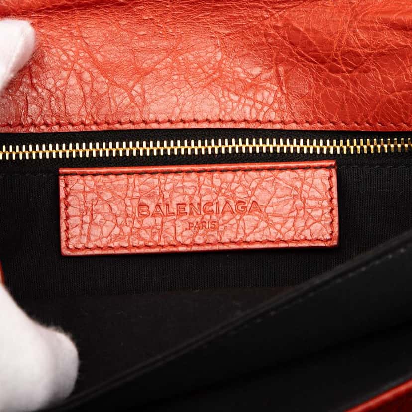 Balenciaga Lambskin Motocross Giant 12 Envelope Clutch With Strap Red Leather Good condition - Box View
