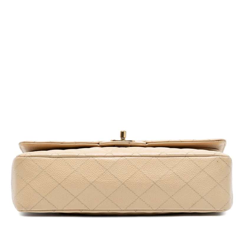 Chanel Medium Classic Caviar Double Flap Brown Leather Good condition - Inside View