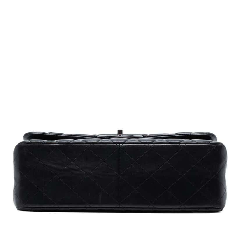 Chanel Jumbo Classic Lambskin Double Flap Black Leather Good condition - Inside View