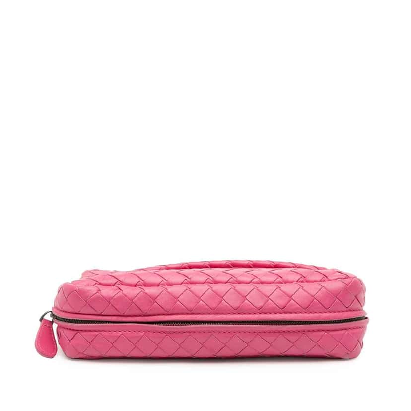 Bottega Veneta Mini Nappa Intrecciato Expandable Chain Flap Crossbody Pink Leather Very good condition - Inside View