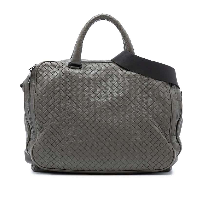 Bottega Veneta Nappa Intrecciato Briefcase Grey Leather Good condition - Front View