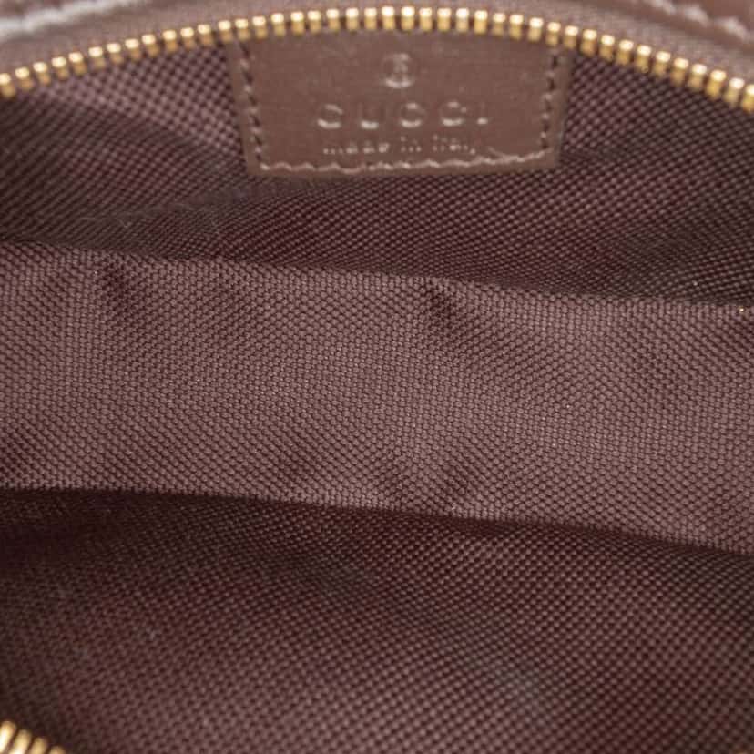 Gucci Mini GG Supreme Moon Side Web Shoulder Bag Brown Canvas Very good condition - Model View