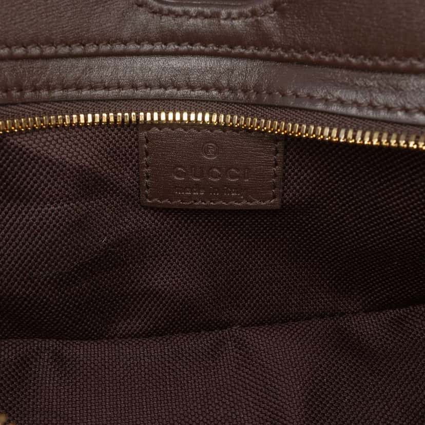 Gucci Mini GG Supreme Moon Side Web Shoulder Bag Brown Canvas Very good condition - Box View