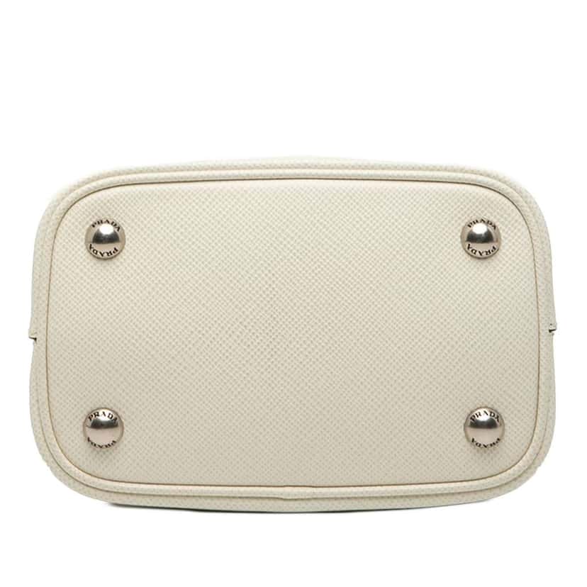 Prada Small Saffiano Cuir Smalto Panier Satchel White Leather Good condition - Inside View