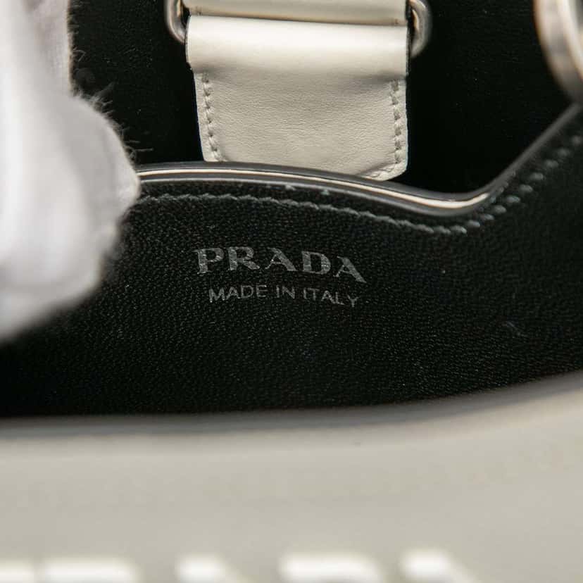 Prada Small Saffiano Cuir Smalto Panier Satchel White Leather Good condition - Box View