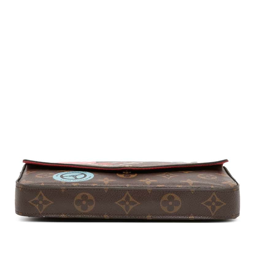Louis Vuitton Monogram World Tour Pochette Felicie Brown Good condition - Inside View