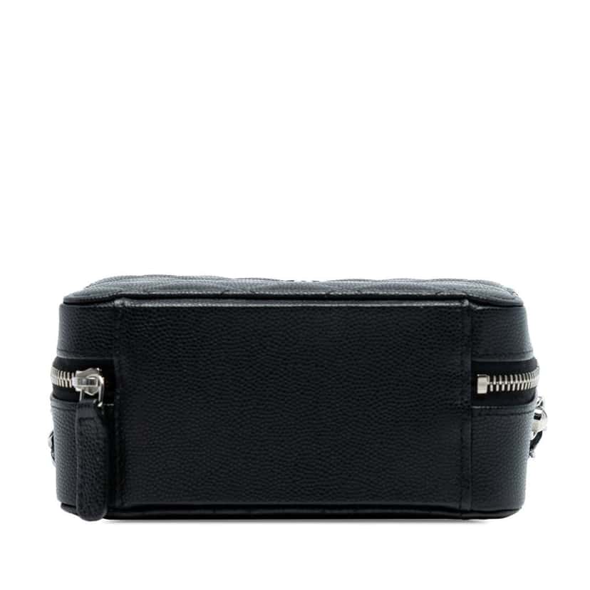 Chanel CC Quilted Caviar Camera Bag Black Leather Very good condition - Inside View