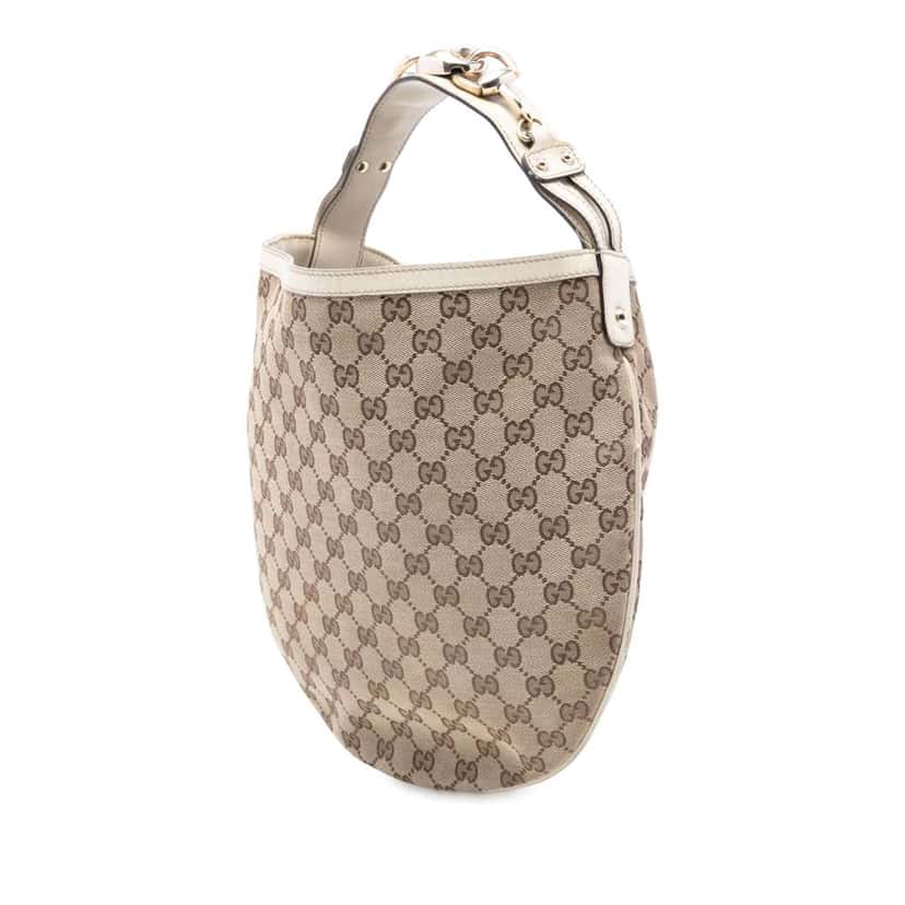 Gucci Large GG Canvas Wave Horsebit Hobo Brown Canvas Good condition - Back View