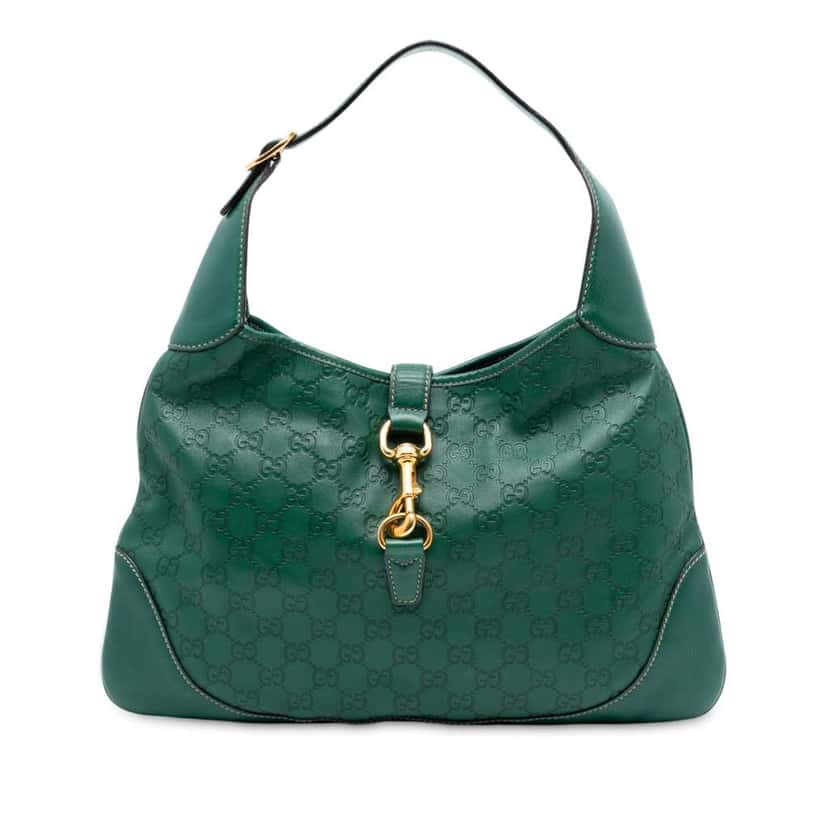 Gucci Guccissima Jackie O Bouvier Hobo Green Leather Good condition - Front View