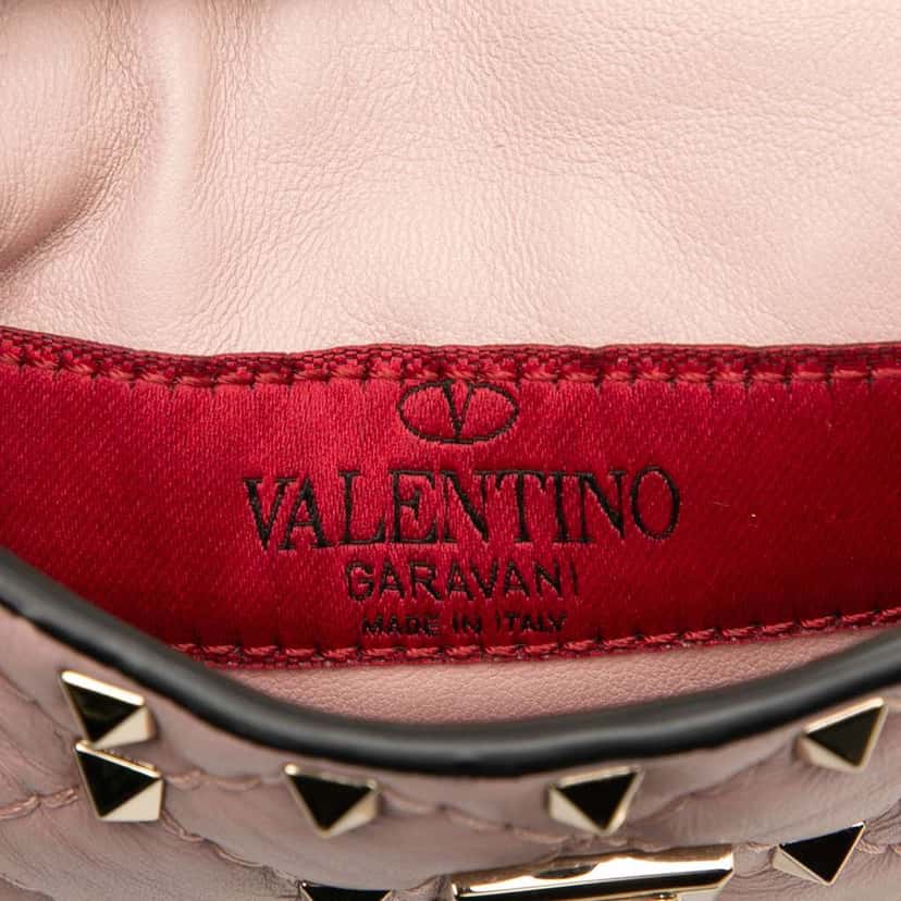 Valentino Lambskin Rockstud Spike Phone Case Crossbody Pink Leather Good condition - Box View