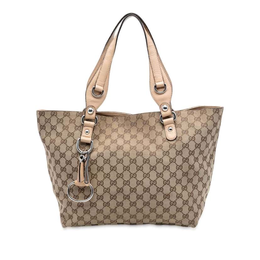 Gucci GG Canvas Icon Bit Tote Brown Canvas Good condition - Front View