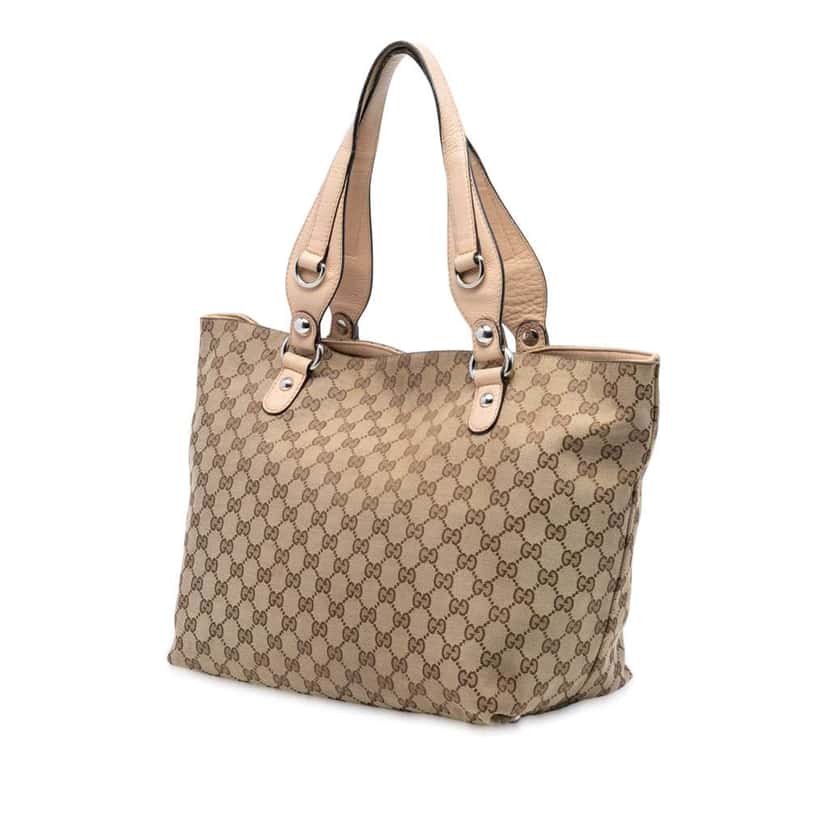Gucci GG Canvas Icon Bit Tote Brown Canvas Good condition - Back View