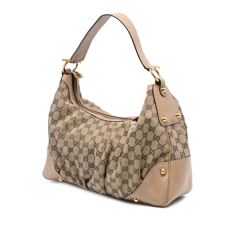 Gucci Medium GG Canvas Jockey Hobo Brown Canvas Good condition - Back View