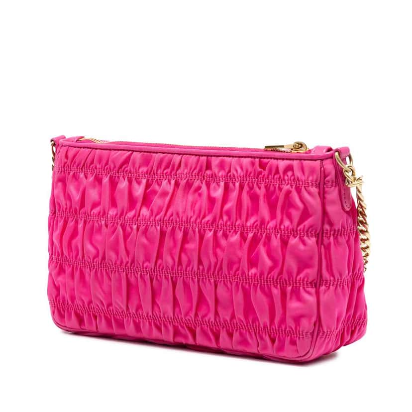 Prada Tessuto Gaufre Crossbody Pink Good condition - Back View