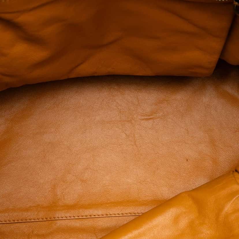 Celine Mini Leather Luggage Tote Yellow Leather Good condition - Model View