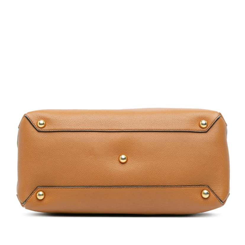 Burberry Medium Leather and House Check Banner Satchel Brown Leather Good condition - Inside View