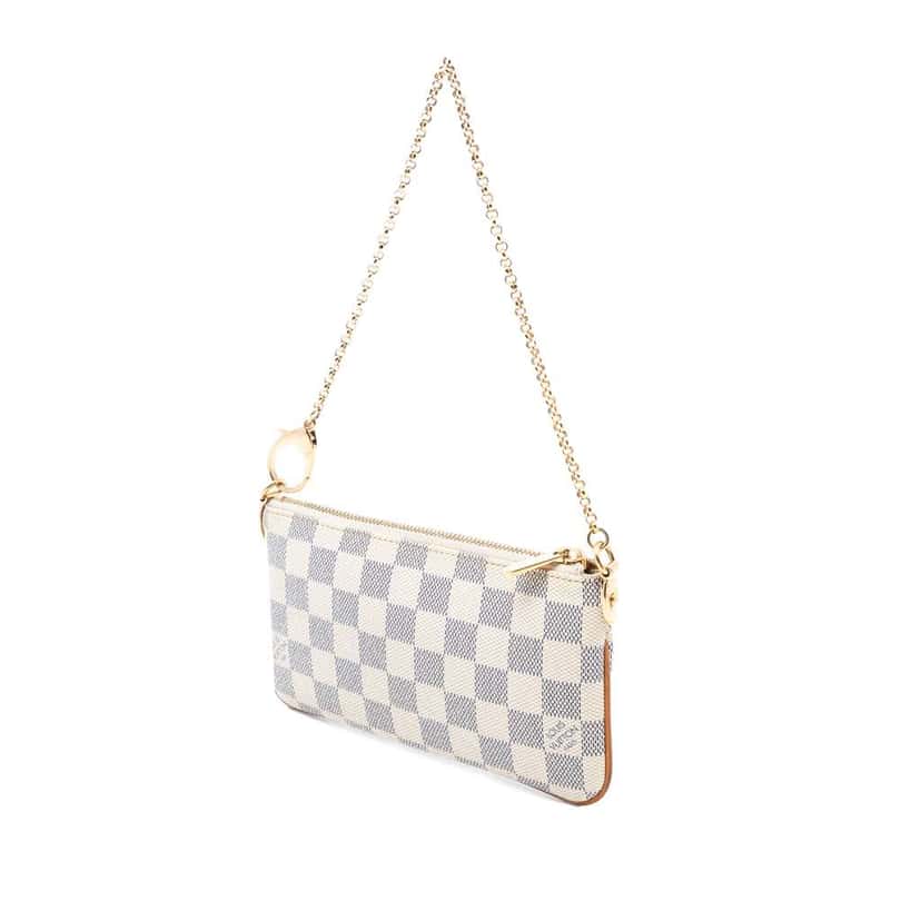 Louis Vuitton Damier Azur Pochette Milla MM White Good condition - Back View
