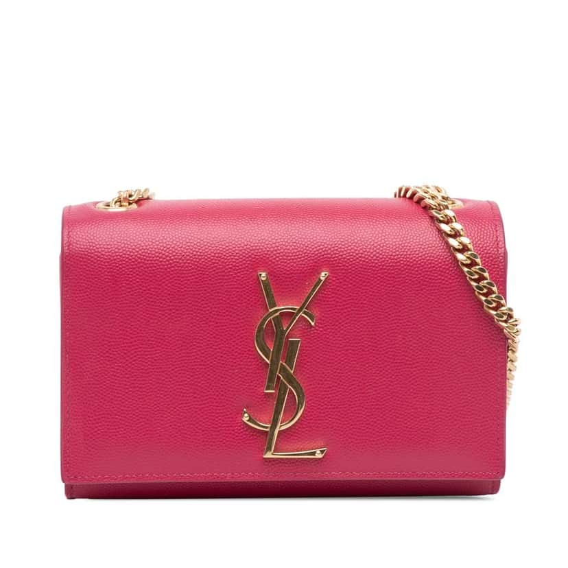 Saint Laurent Small Grain De Poudre Monogram Kate Crossbody Pink Leather Good condition - Front View