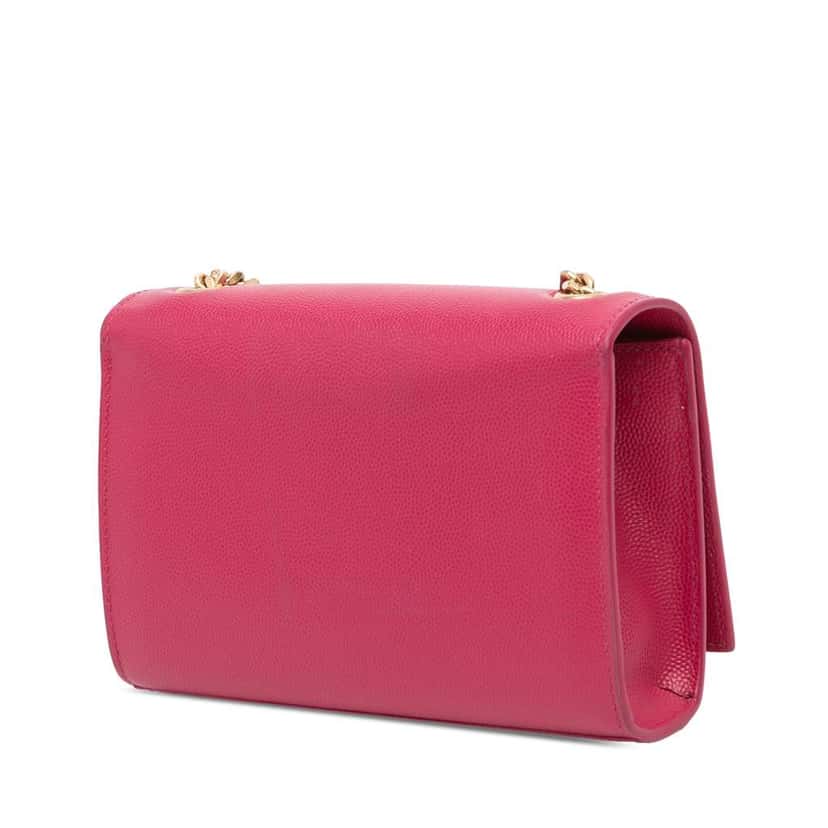 Saint Laurent Small Grain De Poudre Monogram Kate Crossbody Pink Leather Good condition - Back View