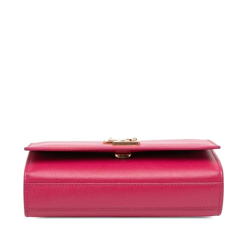 Saint Laurent Small Grain De Poudre Monogram Kate Crossbody Pink Leather Good condition - Inside View