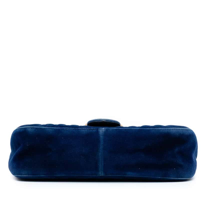 Gucci Medium GG Marmont Matelasse Velvet Shoulder Bag Blue Velvet Good condition - Inside View