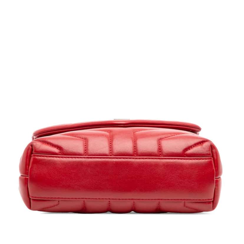 Saint Laurent Toy Matelasse Leather Monogram LouLou Crossbody Red Leather Good condition - Inside View