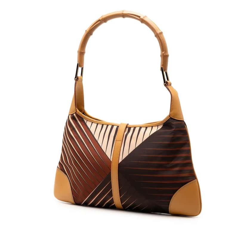 Gucci Satin Bamboo Jackie Hobo Brown Satin Good condition - Back View