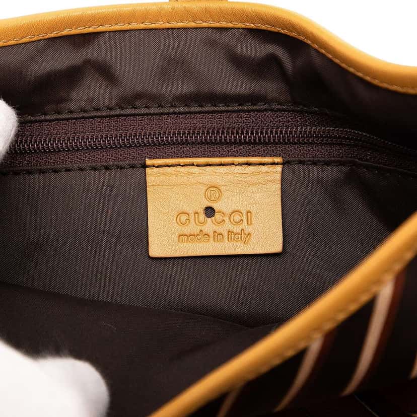Gucci Satin Bamboo Jackie Hobo Brown Satin Good condition - Box View
