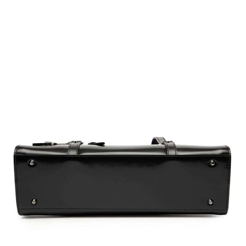 Dior Patent Flap Saddle Bag Black Leather Good condition - Inside View