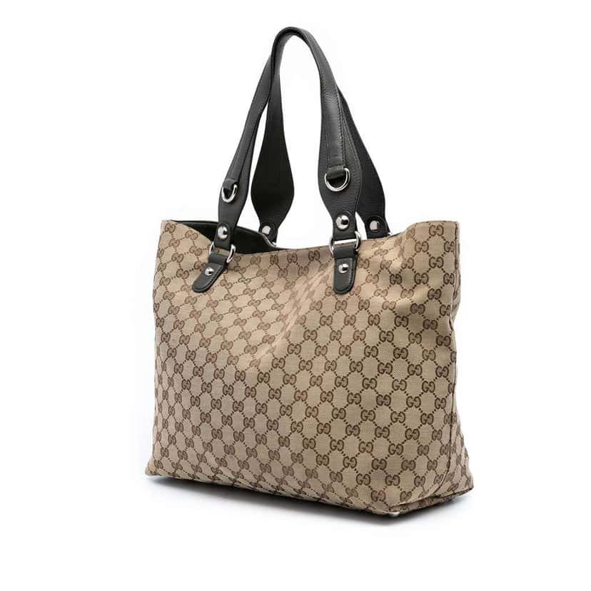 Gucci GG Canvas Icon Bit Tote Brown Canvas Good condition - Back View