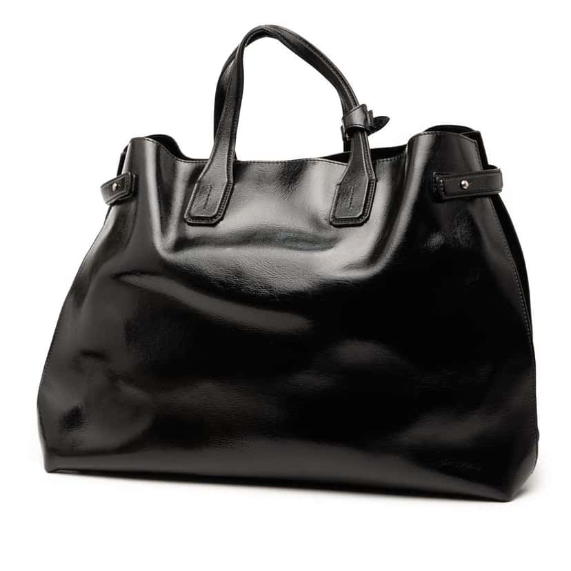 Burberry Large Soft Calfskin Banner Satchel Black Leather Good condition - Back View