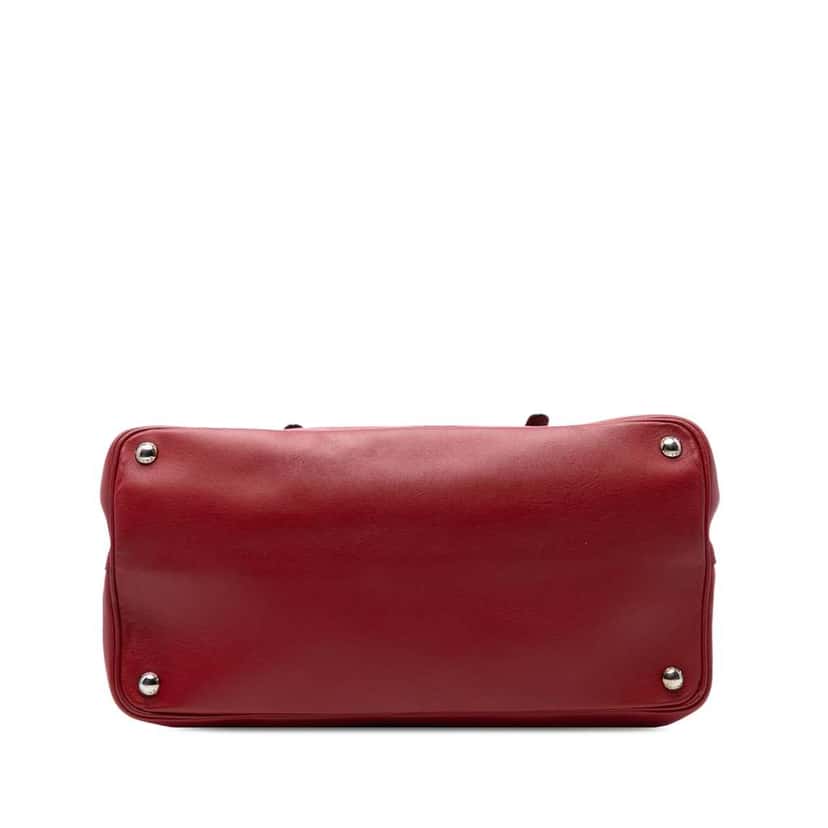 Prada Soft Calf Double Turnlock Satchel Red Leather Good condition - Inside View