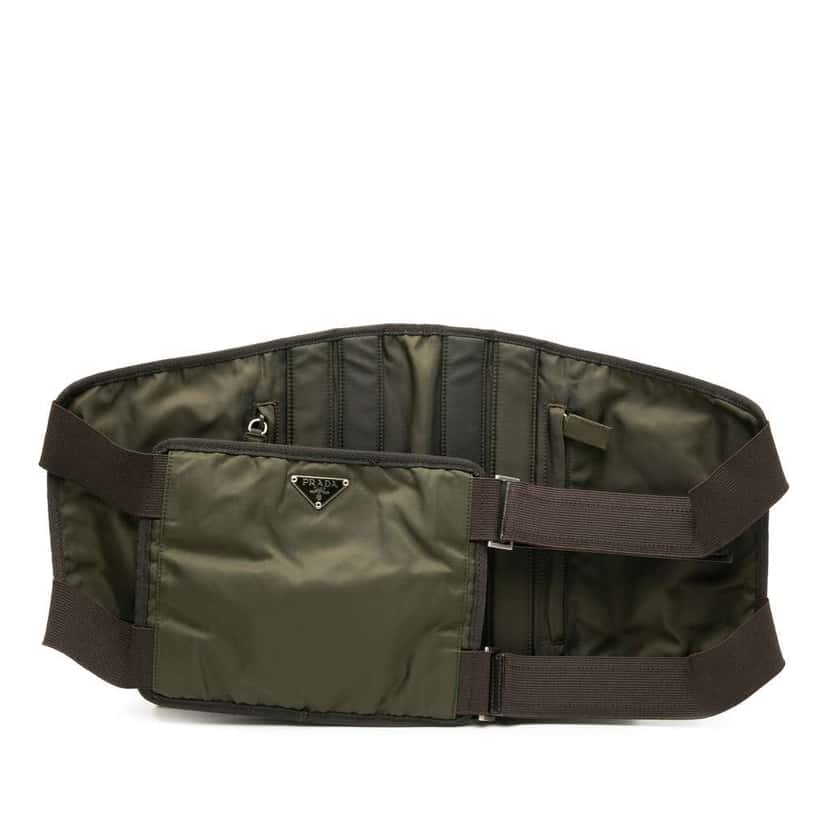 Prada Tessuto 1999 Tactical Belt Bag Brown Good condition - Front View