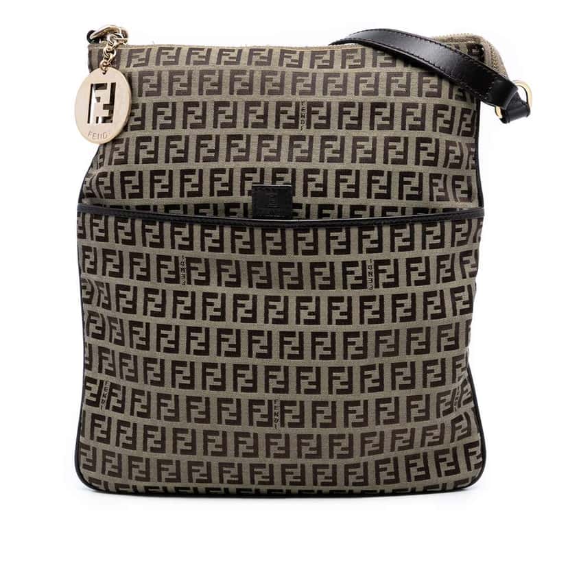 Fendi Zucchino Canvas Crossbody Brown Canvas Very good condition - Front View