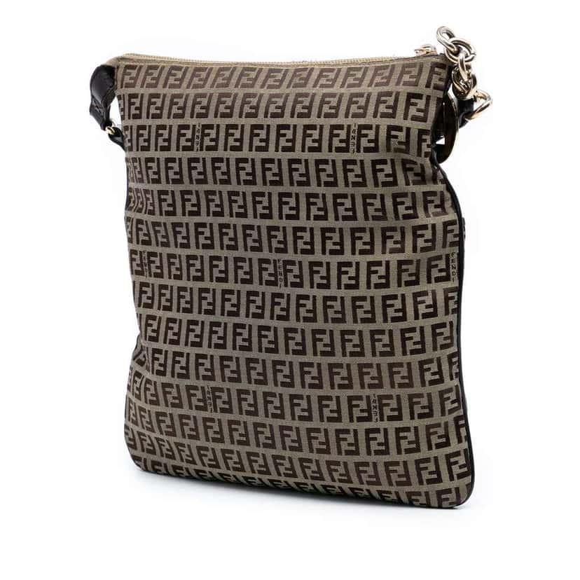 Fendi Zucchino Canvas Crossbody Brown Canvas Very good condition - Back View