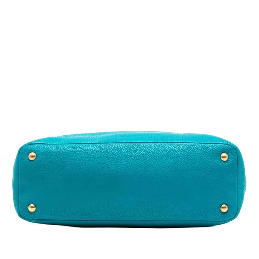 Prada Vitello Daino Open Convertible Tote Blue Leather Good condition - Inside View