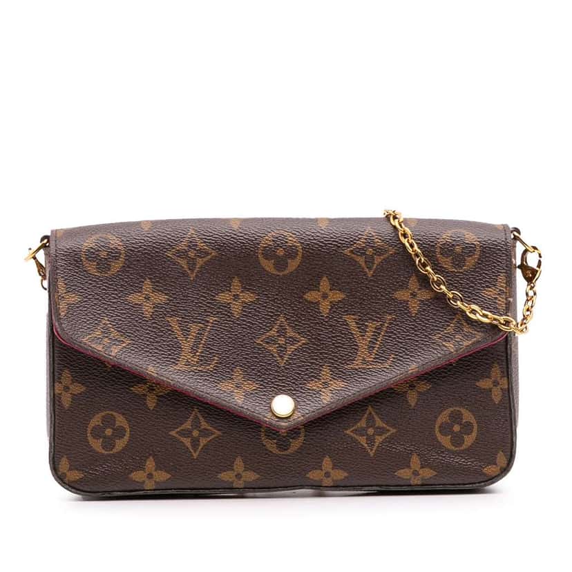 Louis Vuitton Monogram Pochette Felicie Brown Good condition - Front View