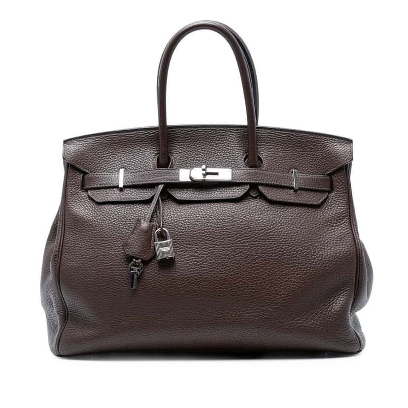 Hermès Togo Birkin Retourne 35 Brown Leather Fair condition - Front View
