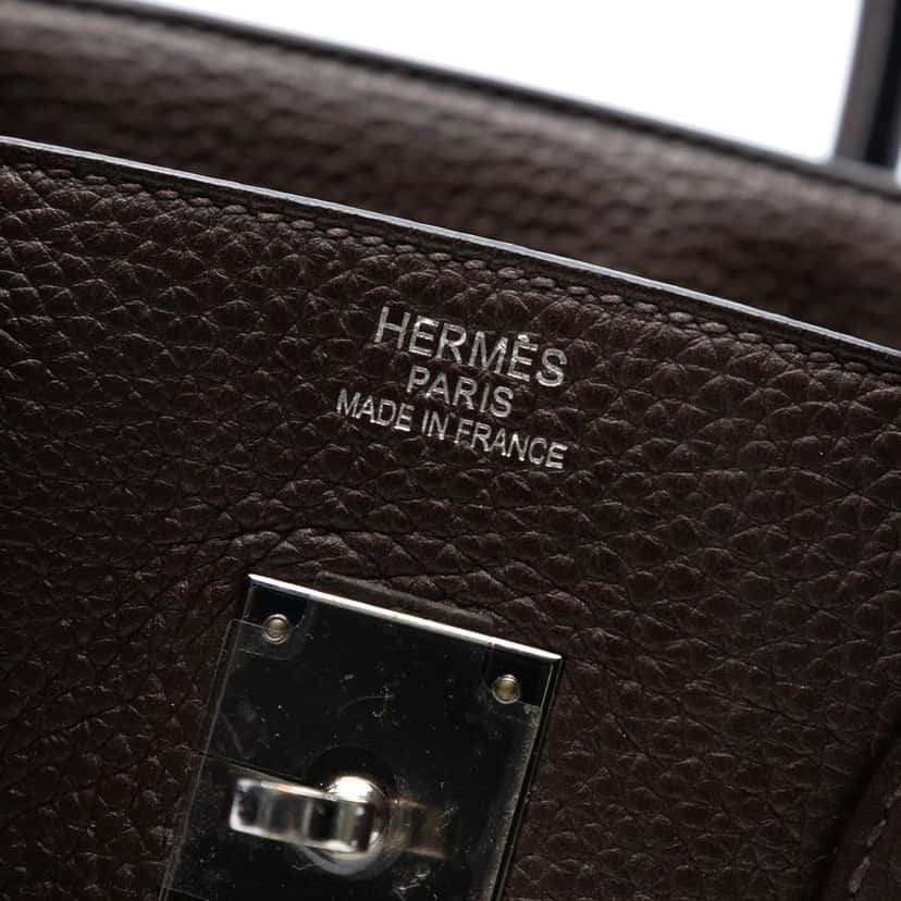 Hermès Togo Birkin Retourne 35 Brown Leather Fair condition - Box View